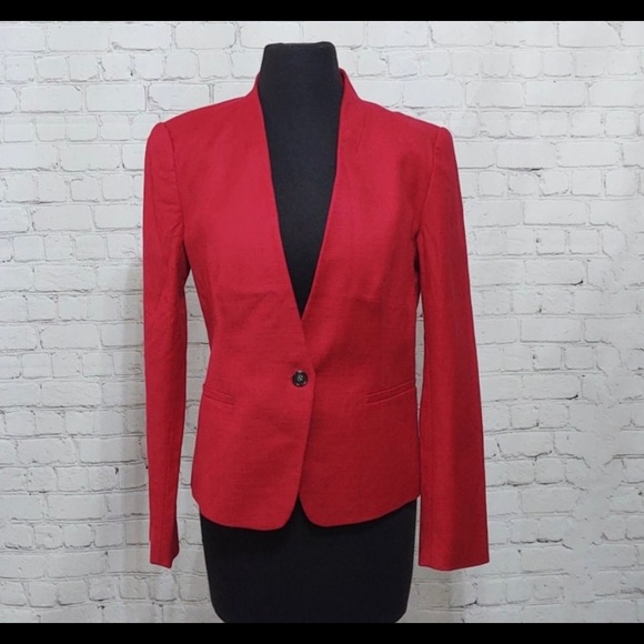 Loft Size 6 Fully Lined Red Blazer - Picture 1 of 8